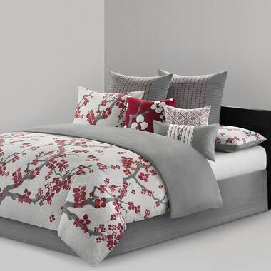 Natori Cherry Blossom Modern & Contemporary Floral Comforter Set